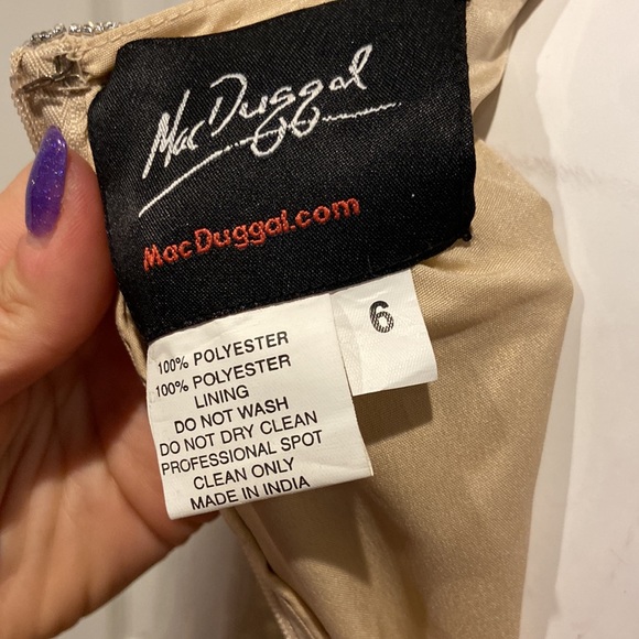 NWOT Mac Duggal gold cocktail midi dress - Picture 14 of 16